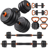 FEIERDUN Adjustable Dumbbells 40lbs Free Weight Set with Connector 4 in1 Dumbbells Set Used as Barbell Kettlebells Push up Stand Fitness Exercises for Home Gym Suitable Men/Women